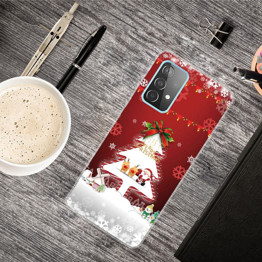 Samsung Galaxy A32 (4G) TPU Plast Jul Deksel - Merry Christmas - Juletre og Snøfnug