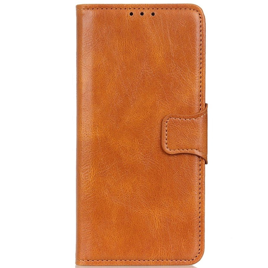 Samsung Galaxy S22 Vintage Texture Skinn Flip Deksel med Lommebok - Brun