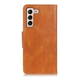 Samsung Galaxy S22 Vintage Texture Skinn Flip Deksel med Lommebok - Brun