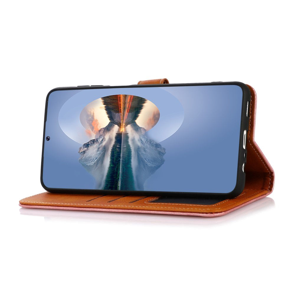 Samsung Galaxy S22 Khazneh Flip Deksel Med Veske & Gylden Lås - Rose Gold