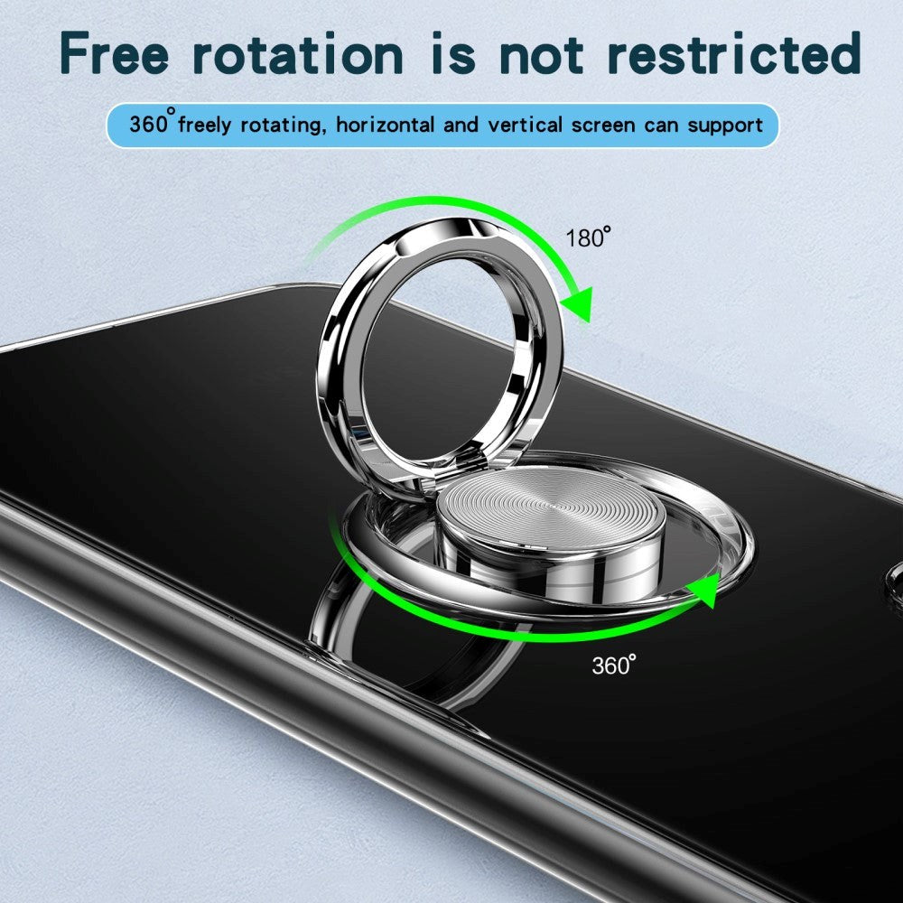 Samsung Galaxy S22 Fleksibelt Bakdeksel med Magnetisk Ring Stativ - Svart