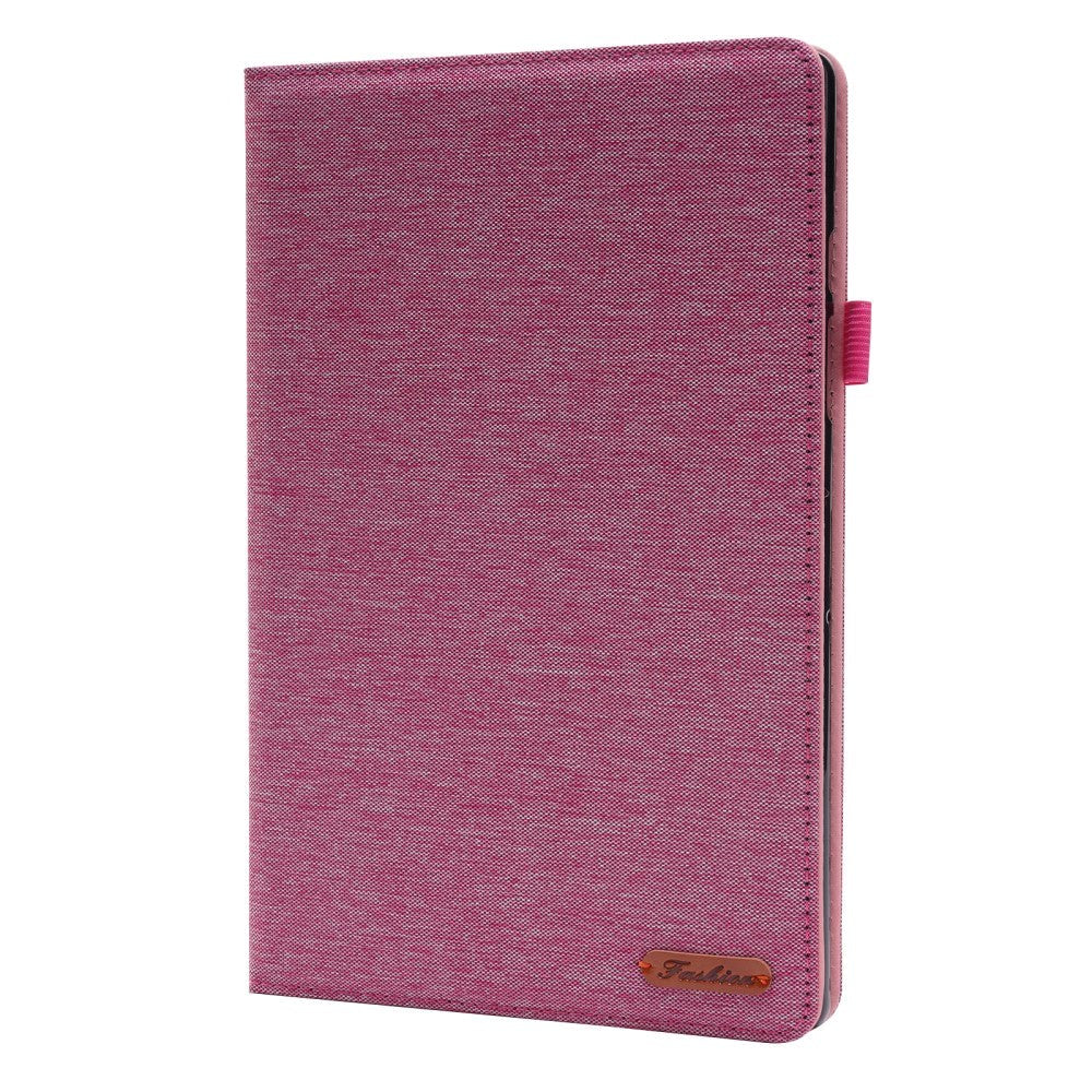 Samsung Galaxy Tab A8 10.5" Stoffpolstret Flipdeksel med Kortlommer - Rosa