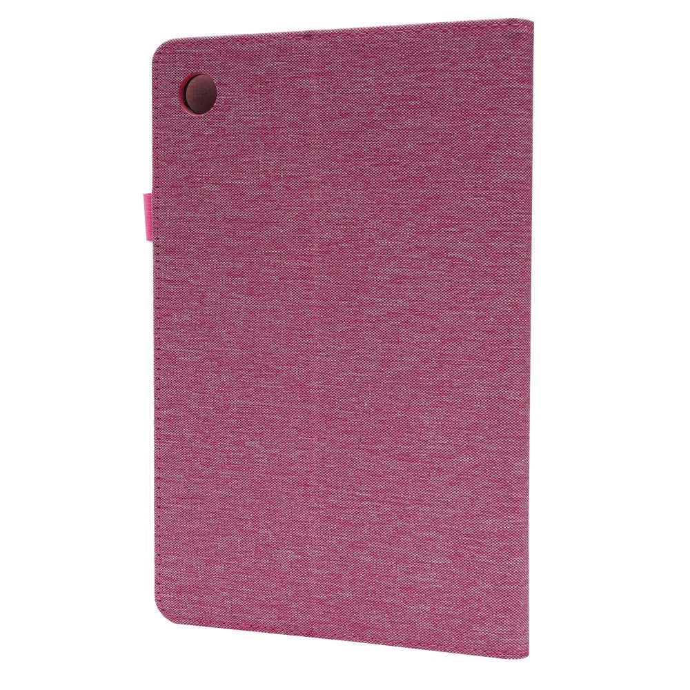 Samsung Galaxy Tab A8 10.5" Stoffpolstret Flipdeksel med Kortlommer - Rosa