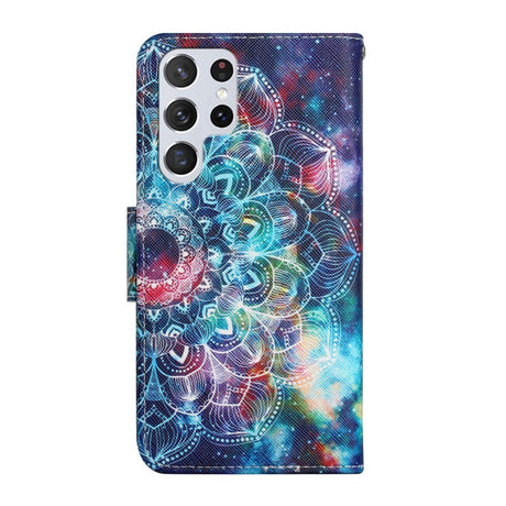 Samsung Galaxy S22 Ultra PU Skinn Flip Deksel med Lommebok - Mandala Blomst