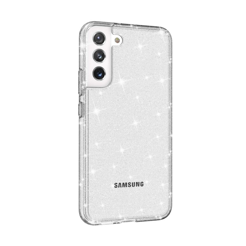 Samsung Galaxy S22 Hybrid Plastbakdeksel Gjennomsiktig - Glitter