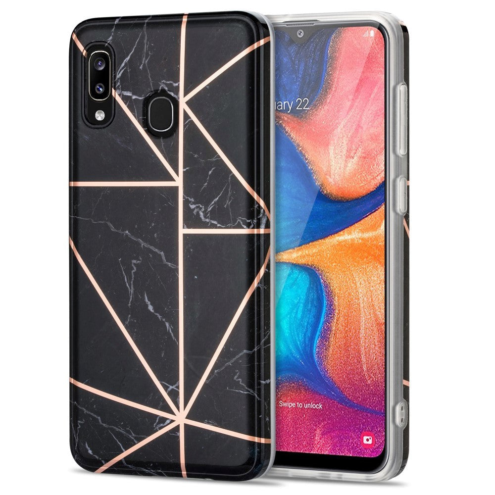 Samsung Galaxy A30 Fleksibelt Plast Deksel - Svart Marmor