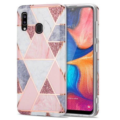 Samsung Galaxy A30 Fleksibelt Plast Deksel - Rosa Marmor