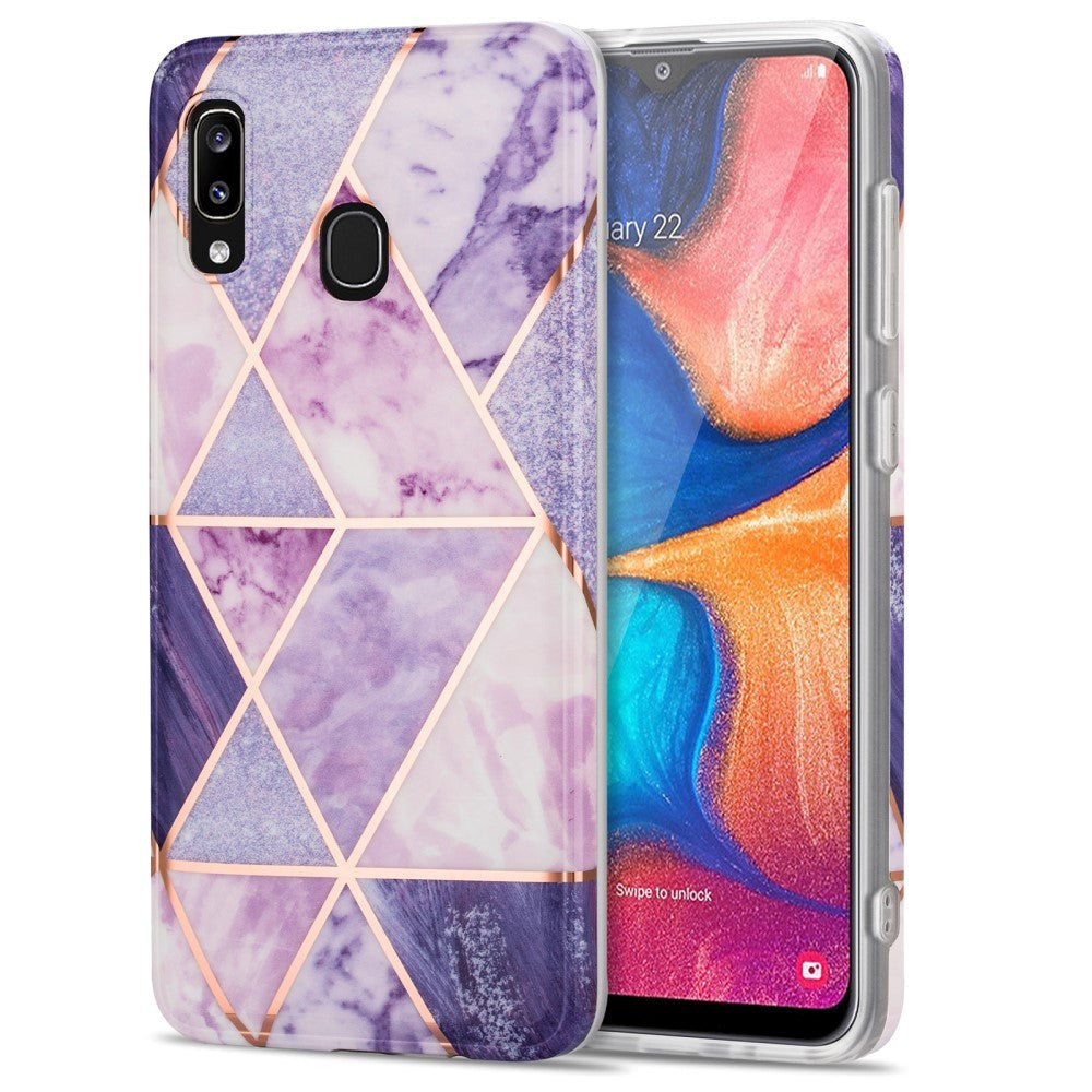 Samsung Galaxy A30 Fleksibelt Plast Deksel - Lilla Marmor