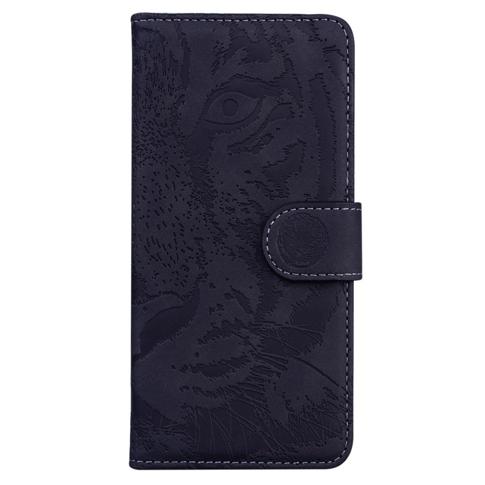 Samsung Galaxy A53 (5G) PU Skinn Flipdeksel med Lommebok - Tiger Print - Svart