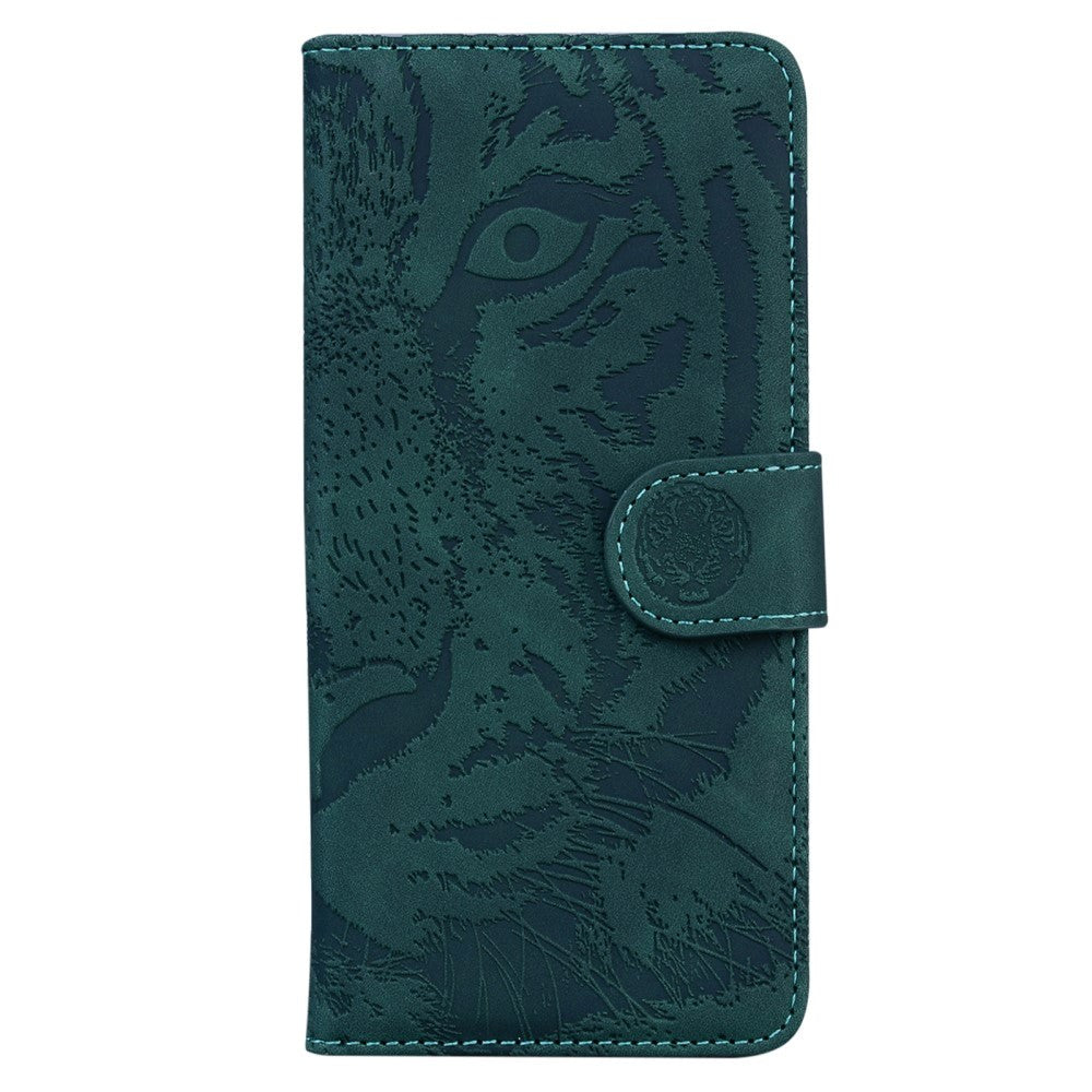 Samsung Galaxy A53 (5G) PU Skinn Flipdeksel med Lommebok - Tiger Print - Grønn