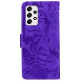 Samsung Galaxy A53 (5G) PU Skinn Flipdeksel med Lommebok - Tiger Print - Lilla