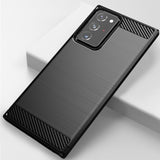 EIDERWOOD Samsung Galaxy Note 20 Ultra Brushed Carbon Fiber Fleksibelt Plast Deksel - Svart
