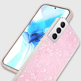 IPAKY Samsung Galaxy S21 FE Hybrid Deksel med Perleeffekt - Rosa