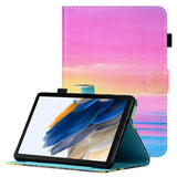 Samsung Galaxy Tab A8 10.5" (2021) Flip Deksel I Kunstskinn med Stativfunksjon Og Kortholder - Solnedgang