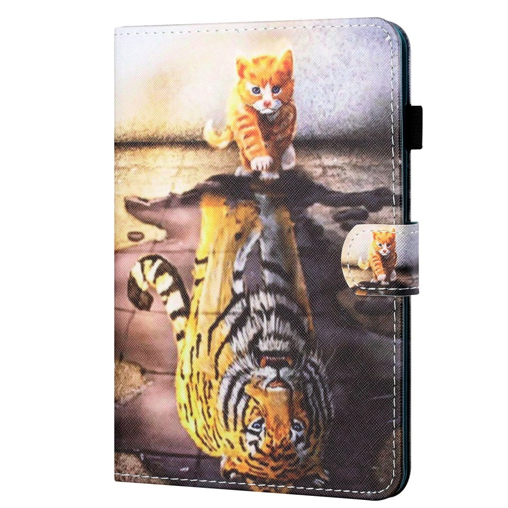 Samsung Galaxy Tab A8 10.5" (2021) Flip Deksel I Kunstskinn med Stativfunksjon Og Kortholder - Cat and Tiger