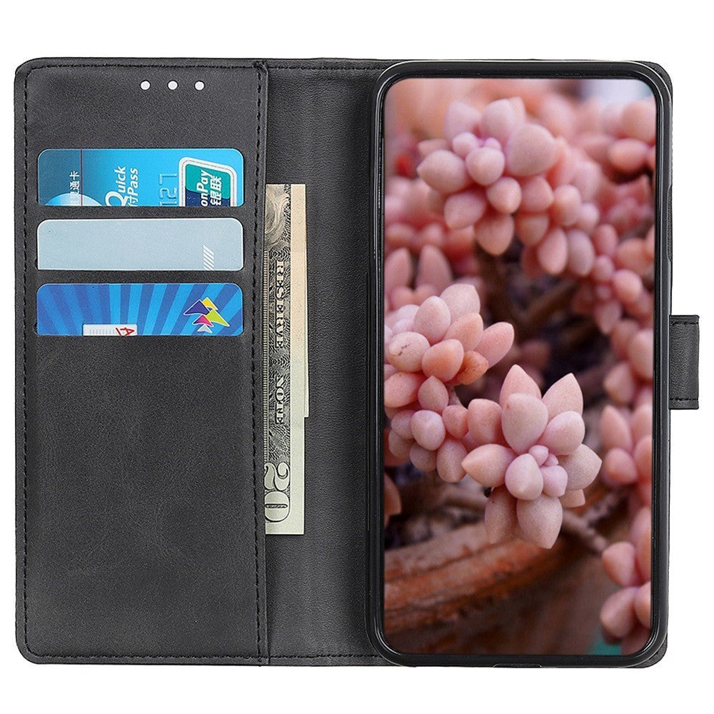 Samsung Galaxy Xcover 6 Pro Kunstskinn Flip Deksel m. Kortholder - Svart