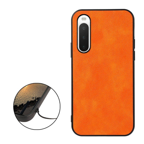 Sony Xperia 10 IV Litchi Kunstskinn Bakdeksel - Oransje