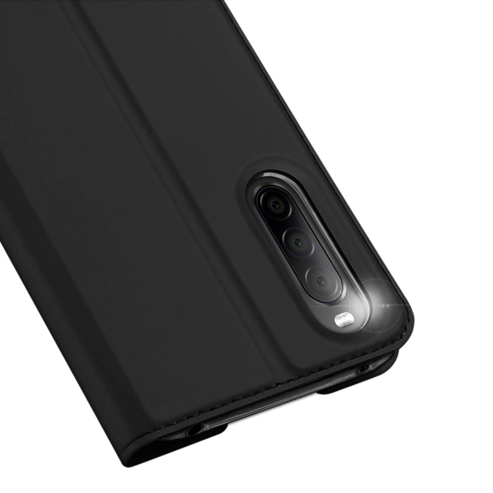 Sony Xperia 10 IV Dux Ducis PU Skinn Pro Series Tynt Lommebokdeksel - Svart