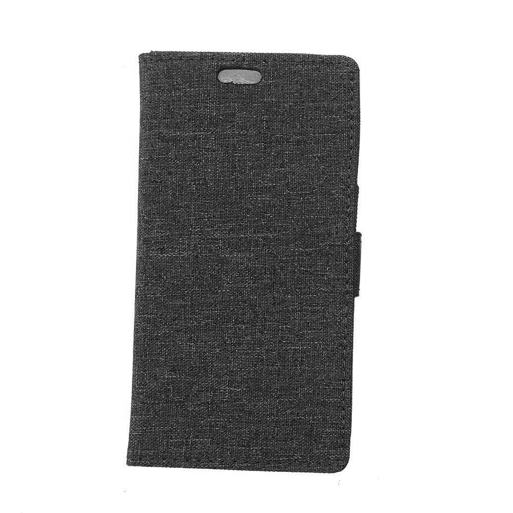 Sony Xperia L1 Cloth Texture Wallet Etui Svart