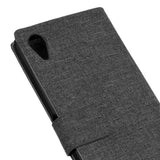 Sony Xperia L1 Cloth Texture Wallet Etui Svart