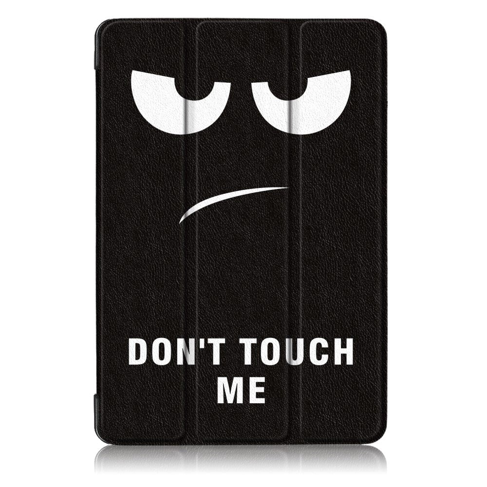 Huawei MediaPad T5 10 Deksel - Sammenleggbar Skinn Deksel m. "Don´t Touch My Pad" - Svart