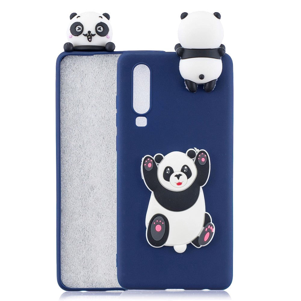 Huawei P30 Fleksibel Plastik Deksel 3D Panda