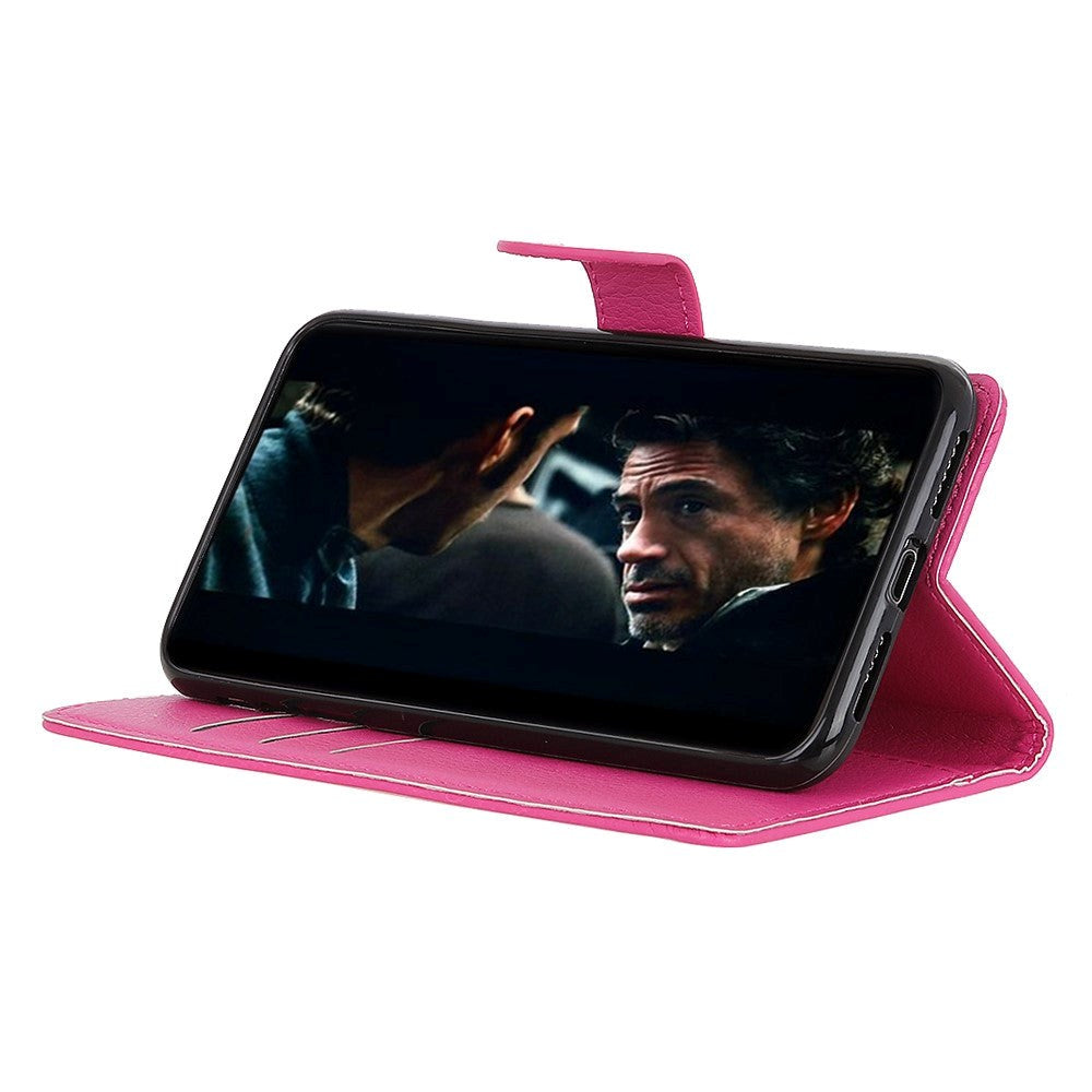 Huawei Y6 (2019) Skinn Flip Deksel med Lommebok - Pink