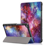 Huawei MediaPad M5 Lite 8 Skinn Deksel m. Folde & Stativfunksjon - Purple Cosmic Space