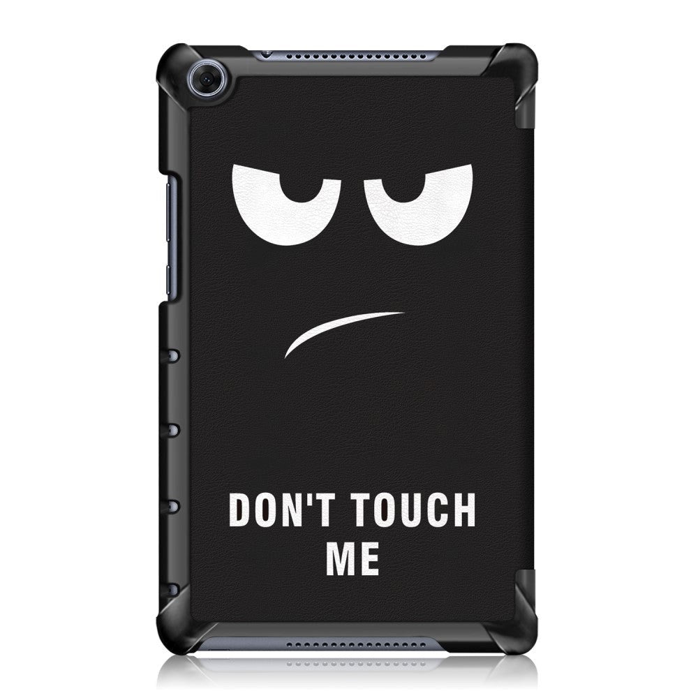 Huawei MediaPad M5 Lite 8 Skinn Deksel m. Folde & Stativfunksjon - Sur Smiley "Don't Touch Me"