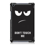 Huawei MediaPad M5 Lite 8 Skinn Deksel m. Folde & Stativfunksjon - Sur Smiley "Don't Touch Me"