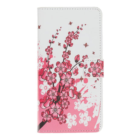 Huawei Y5 (2019) Flip Deksel med Rosa Blomster