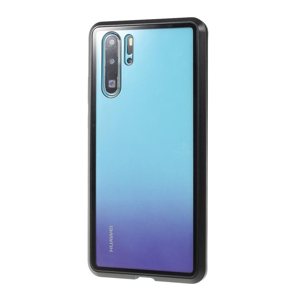 Huawei P30 Pro Magnetisk Metallramme m. Glass For- og Bakdeksel - Svart