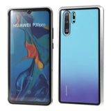 Huawei P30 Pro Magnetisk Metallramme m. Glass For- og Bakdeksel - Sølv