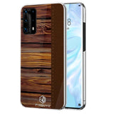 Huawei P40 Pro Pinwuyo Wood Grain Style Deksel - Brun