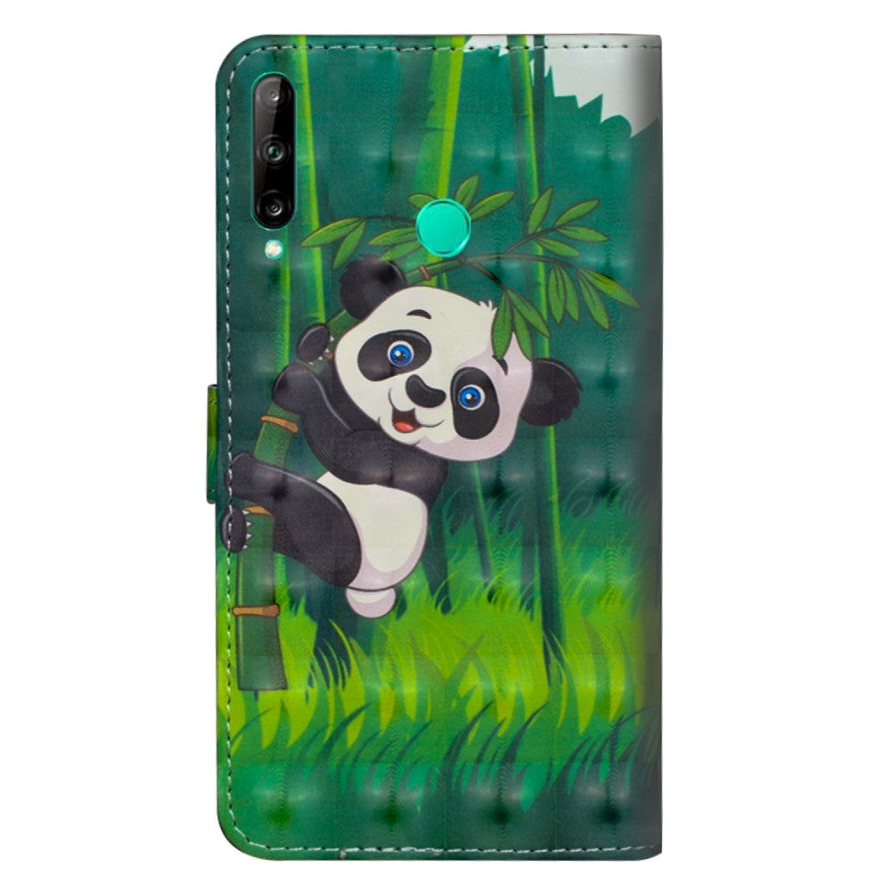 Huawei P40 Lite Light Spot Skinndeksel med Lommebok & Stropp - Panda