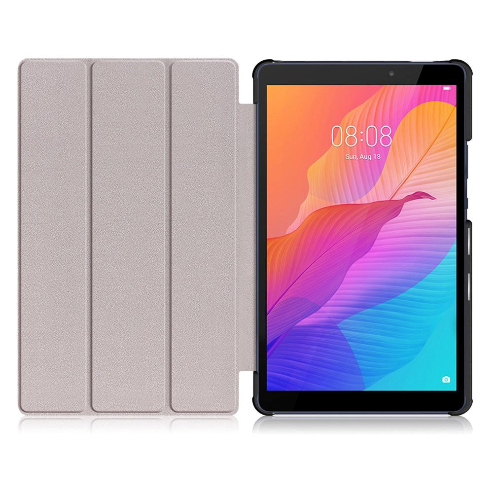 Huawei Matepad T8 8.0 PU Skinndeksel m. Tri-Fold - Sort