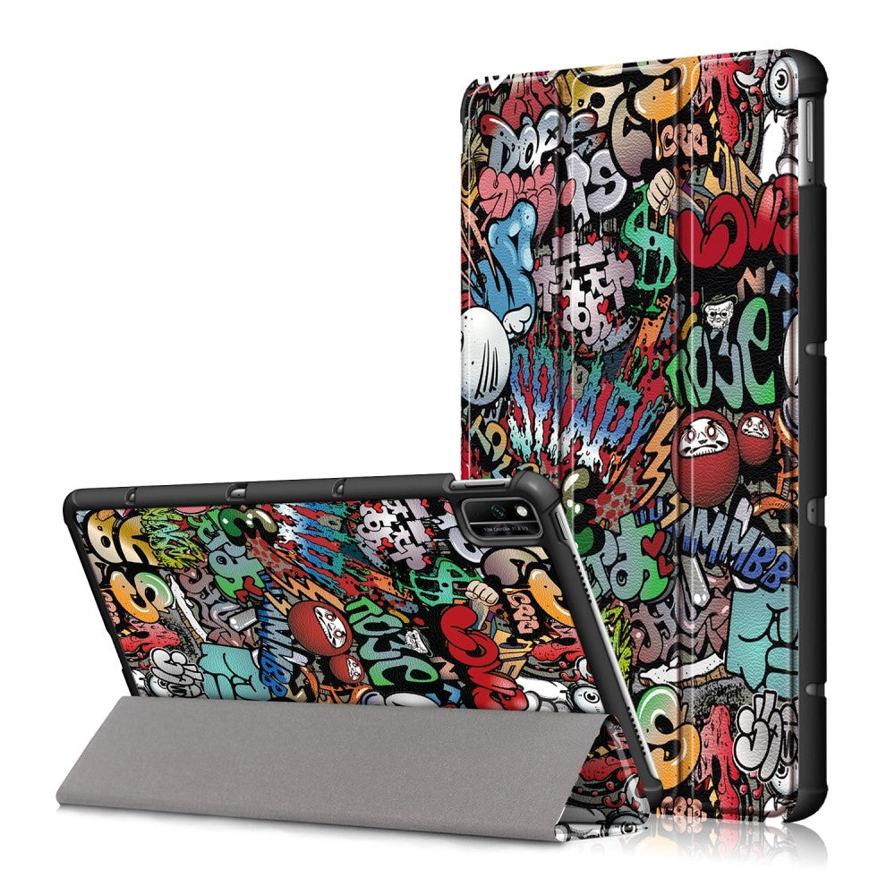 Huawei MatePad 10.4 " Tri-Fold Skinndeksel - tegneserie graffiti