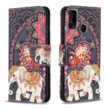 Huawei Honor 9X Lite PU Skinndeksel m. Lommebok - Tribal Elefant