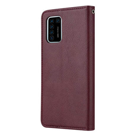 Huawei P Smart (2021) PU Skinndeksel m. Ekstra Kortlomme - Bordeux