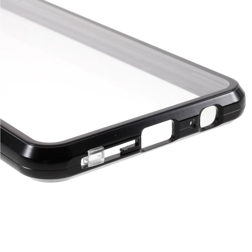 Huawei P Smart 2021 Magnetisk Deksel m. Glas Forside & Bakside- Sort