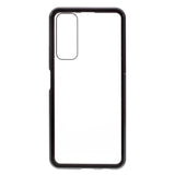 Huawei P Smart 2021 Magnetisk Deksel m. Glas Forside & Bakside- Sort