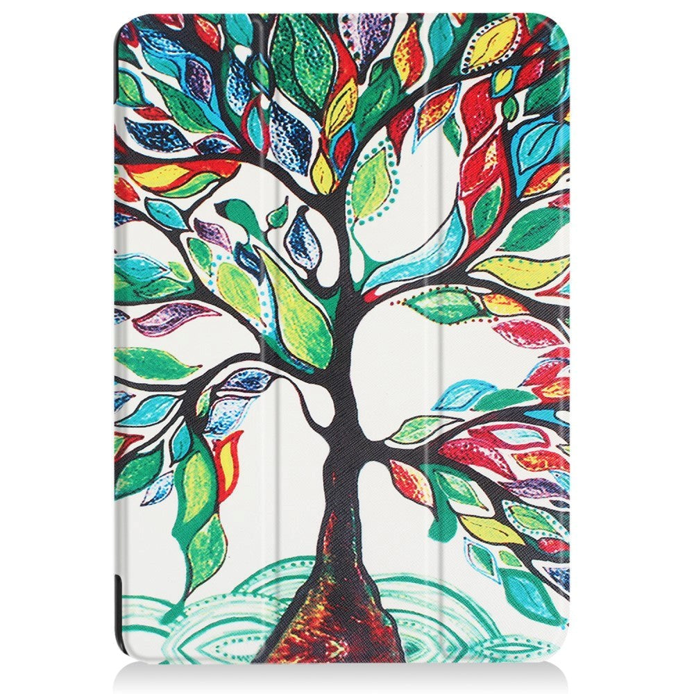 Huawei MediaPad T3 10 9.6" Deksel - Tri-Fold Skinndeksel "Tree Painting" Hvit / Grønn