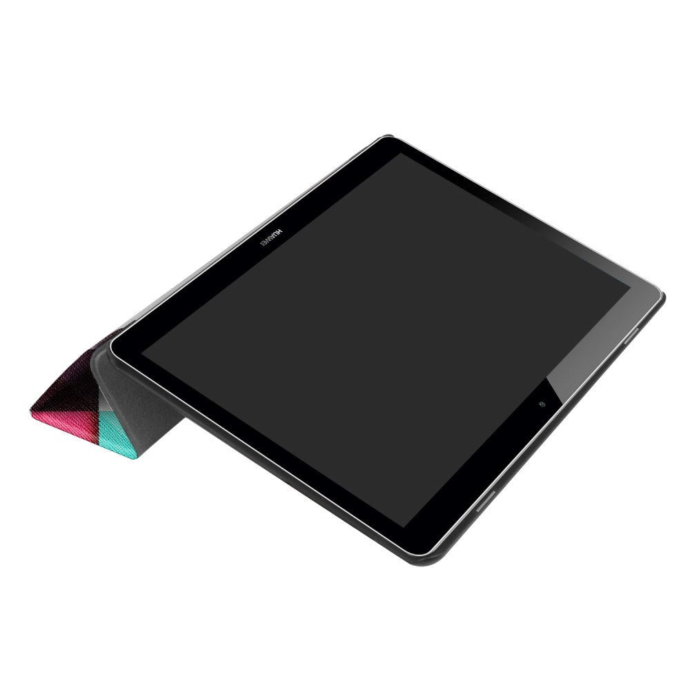 Huawei MediaPad T3 10 9.6" Deksel - Tri-Fold Skinndeksel "Colorful Squares" Flerfarget