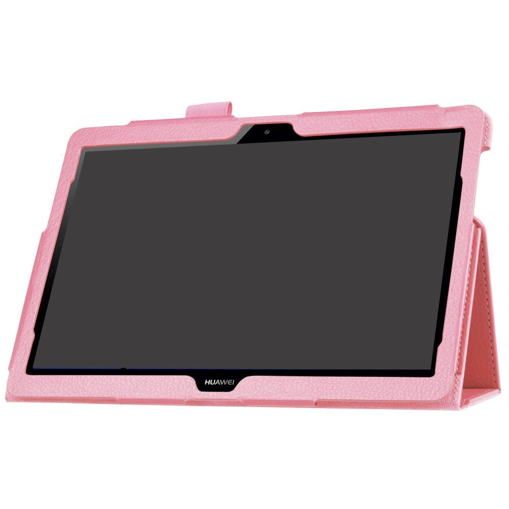 Huawei MediaPad T3 10 9.6" Skinn Deksel m. Stativfunksjon Pink