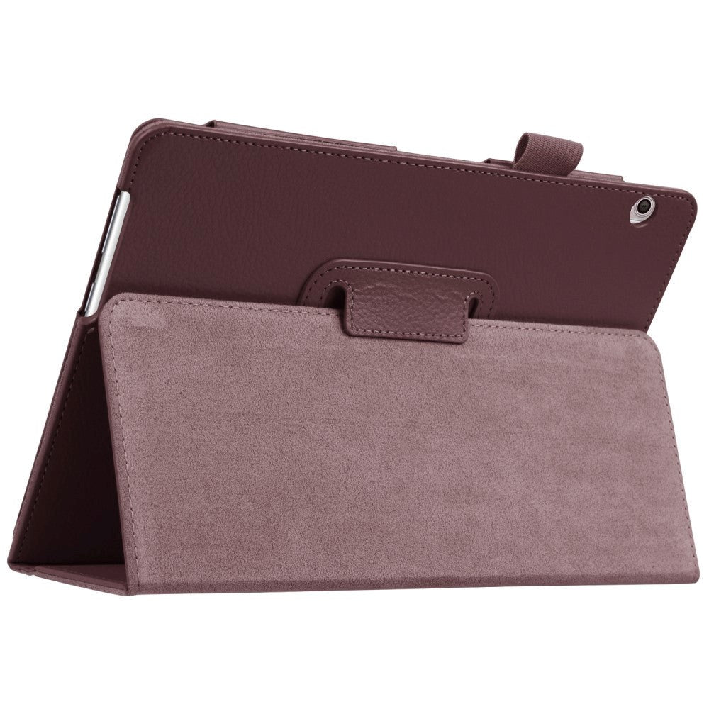Huawei MediaPad T3 10 9.6" Skinn Deksel m. Stativfunksjon Brun