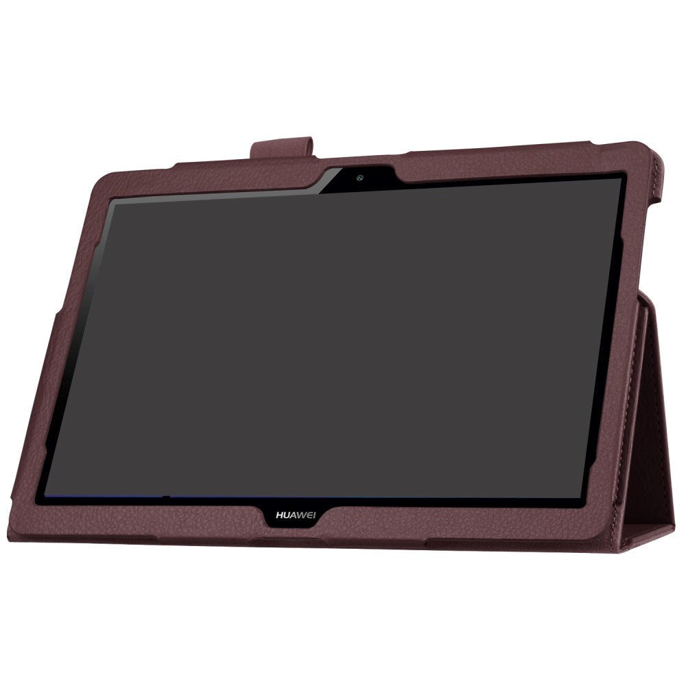 Huawei MediaPad T3 10 9.6" Skinn Deksel m. Stativfunksjon Brun