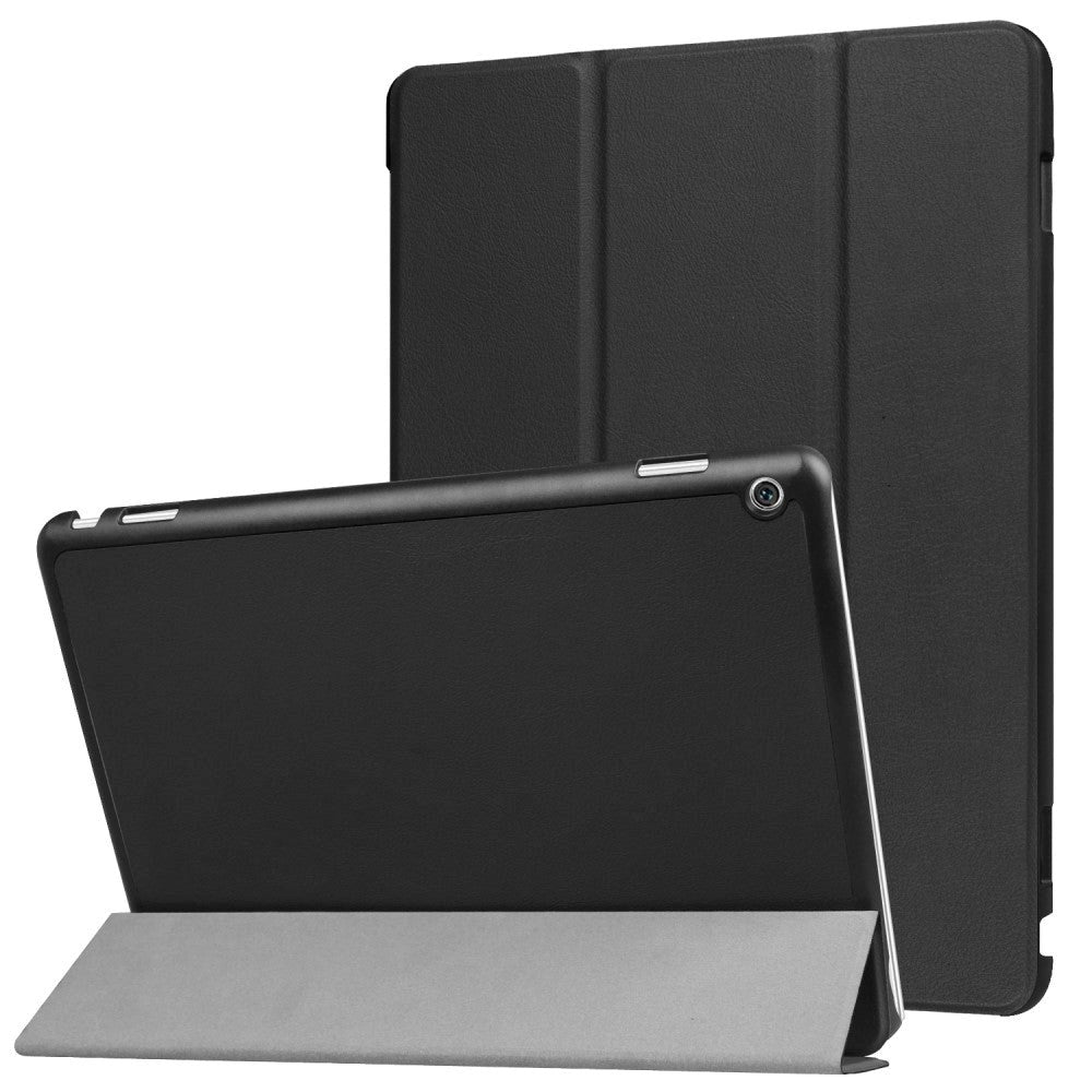 Huawei MediaPad M3 Lite 10 Deksel - Tri-Fold Skinn Etui Svart