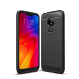 Motorola Moto G7 Power Brushed Carbon Fiber Texture Deksel Svart