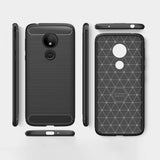 Motorola Moto G7 Power Brushed Carbon Fiber Texture Deksel Svart