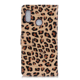 Motorola Moto E6 Plus Leopard Deksel med Lommebok Brun